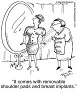 clothes shopping shoulder pads breast implants cartoon 1291